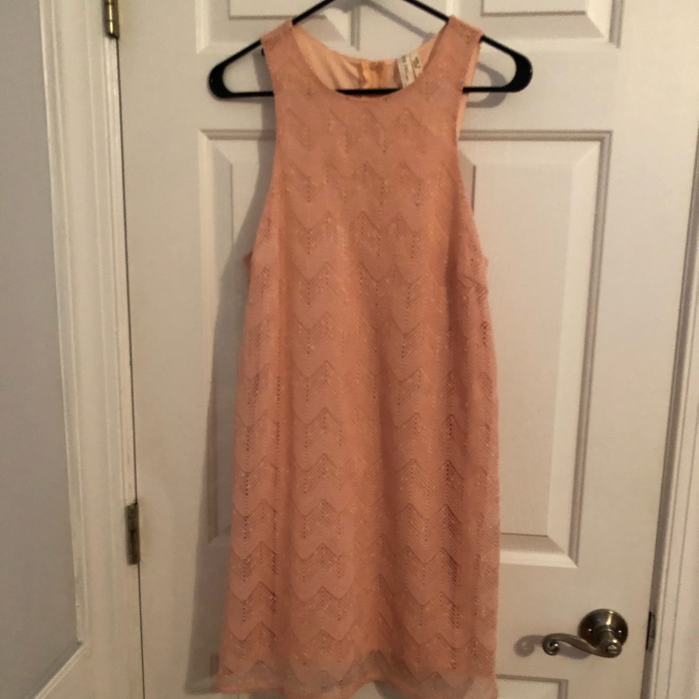 🍑 Peach cutaway tank dress — worn once!